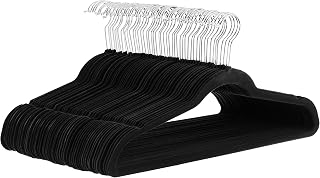 Amazon Basics - Velvet Suit Hangers - Pack of 50, Black