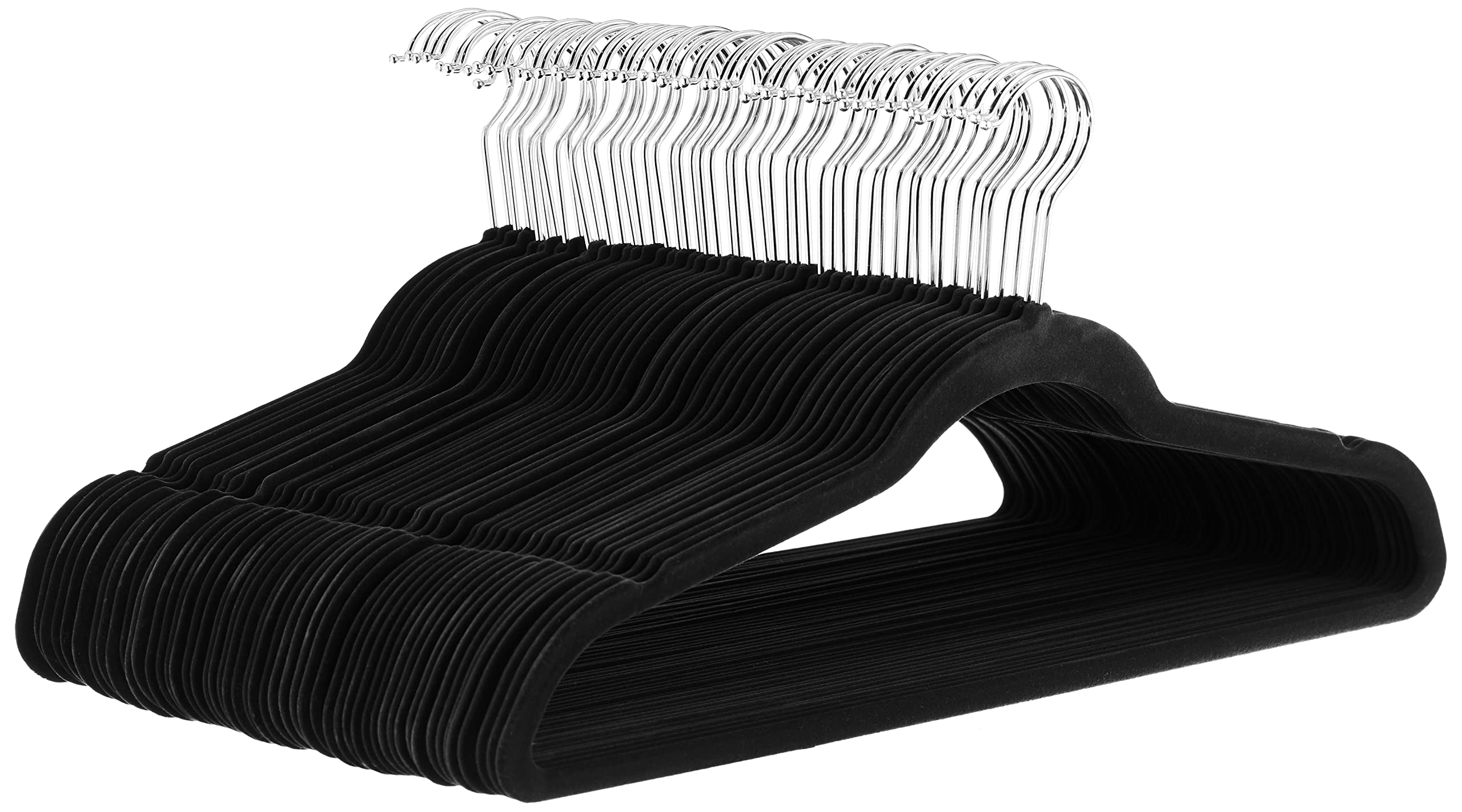 Amazon Basics - Velvet Suit Hangers - Pack of 50, Black