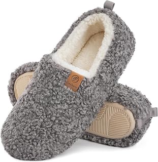 EverFoams Women’s Soft Curly Slippers Memory Foam Lightweight House Shoes | Gift-ready, Wool-like, Warm Polar Fleece Lining, Non-Slip, Indoor Cozy Loafer, Fall Winter Slippers, Machine Washable