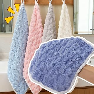 2 Pieces Coral Candy Stripe Towel Thickened Absorbent Soft Quick Dry Towel for Home Bathroom Kitchen (Grey, 25x25cm)