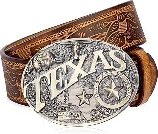 BISON DENIM Mens Belt Leather Western Cowboy Belts for Men Cinturones
