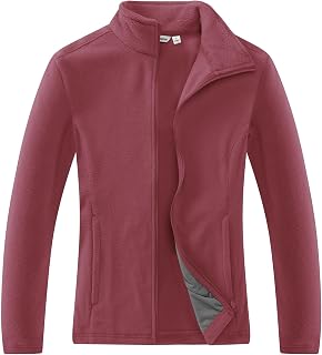 33,000ft Women's Fleece Jacket Full Zip Stand Collar Lightweight Fleece Jacket Anti-Static Hiking Leisure Jacket