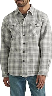 Wrangler Authentics Men's Long Sleeve Heavyweight Fleece Shirt Button-Down Shirt (Pack of 1)