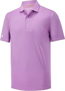 Mens Polo Shirts Short Sleeve Casual Solid Stylish Dry Fit Performance Collared Golf Polo Shirts for Men