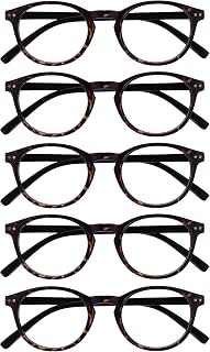 OPULIZE Zen 5 Pack Reading Glasses Dark Brown Tortoise Small Men Women RRRR24-2 +2.00
