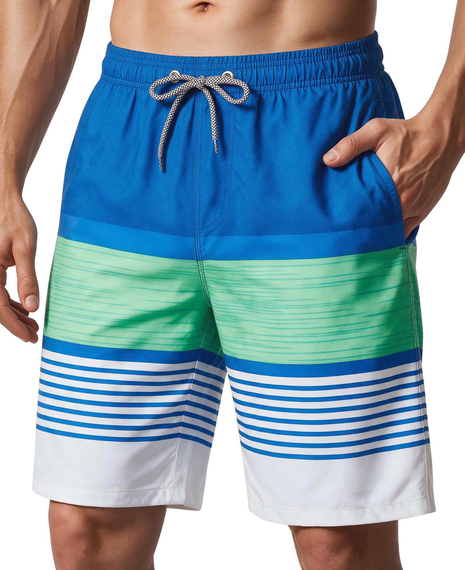 ELETOP Mens Swim Shorts 9 inch Bathing Suit with Mesh Lining