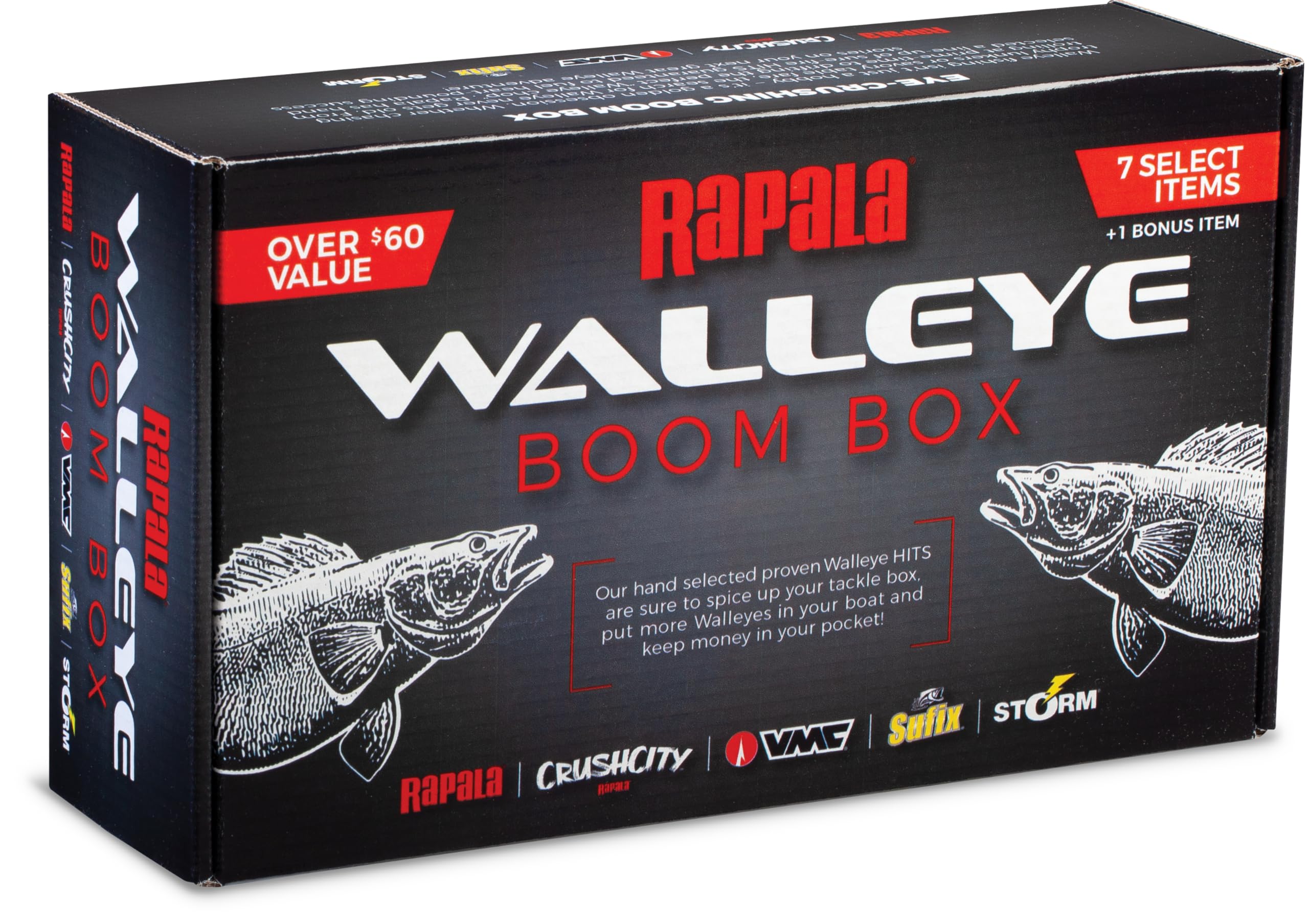 Rapala Walleye Boom Box, Walleye Lure Selection Includes 7 Hand-Picked baits Plu