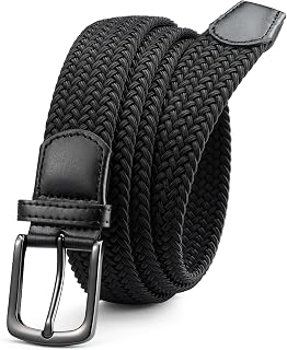 CHAOREN Stretch Belt for Men - Elastic Belt for Golf & Casual Wear | 1 3/8" Braided Nylon Webbing, No-hole Adjustable, Breathable Comfort, Pairs with Jeans, Shorts and Chinos