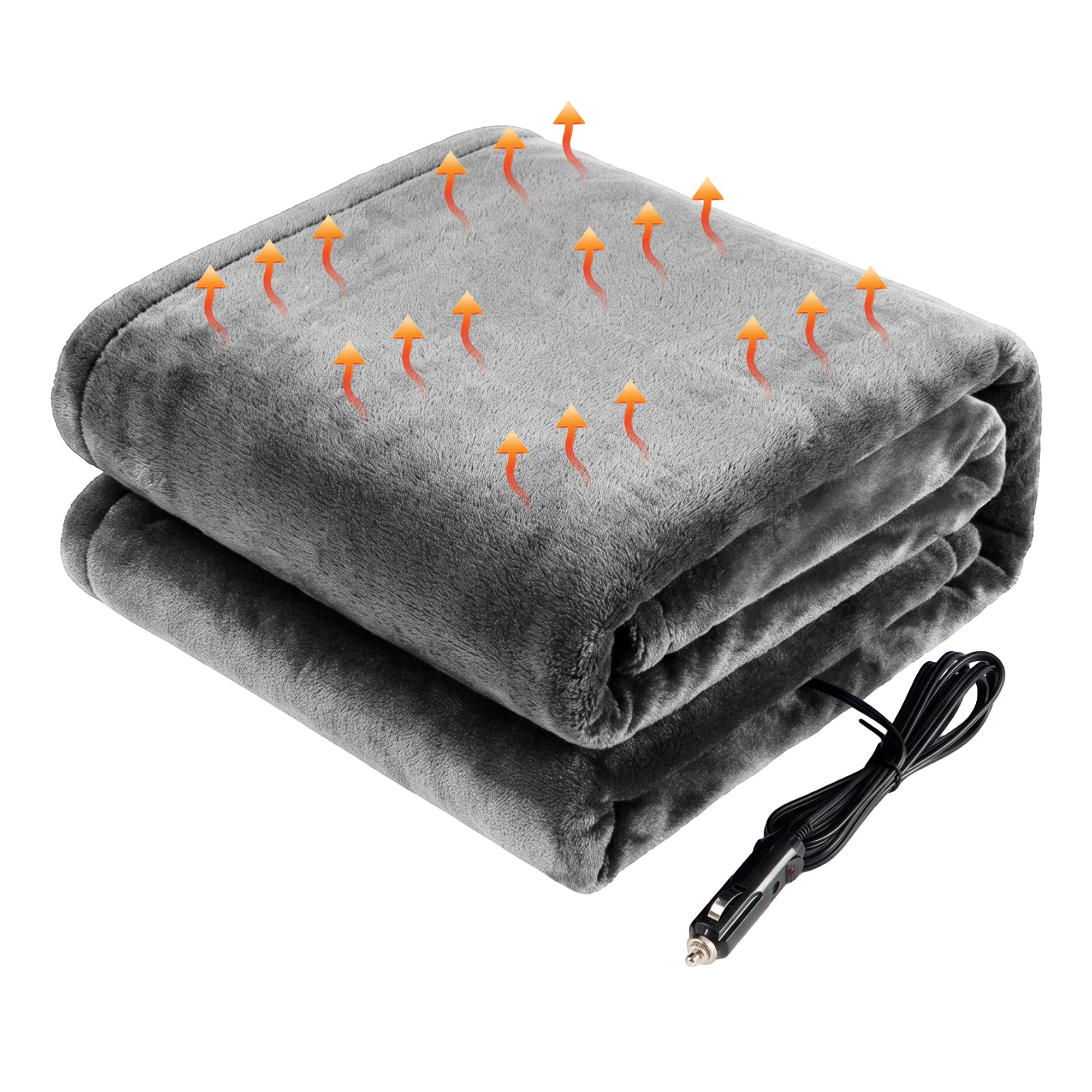 Garvee Heated Car Blanket 12V, Electric Travel Blanket for Car Truck SUV RV | Po