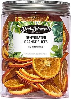 Dehydrated Dried Orange Slices | Wheels | 50 + Servings Approx | 100% Natural | For Cocktails, Wreath Making, Tea, Cakes, Decoration | Dried Orange For Cocktails | PET Jar | 5.29 oz | 150 Grams