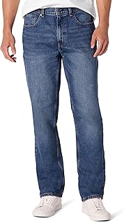 Amazon Essentials Jean Coupe Droite à Faible Élasticité Homme
