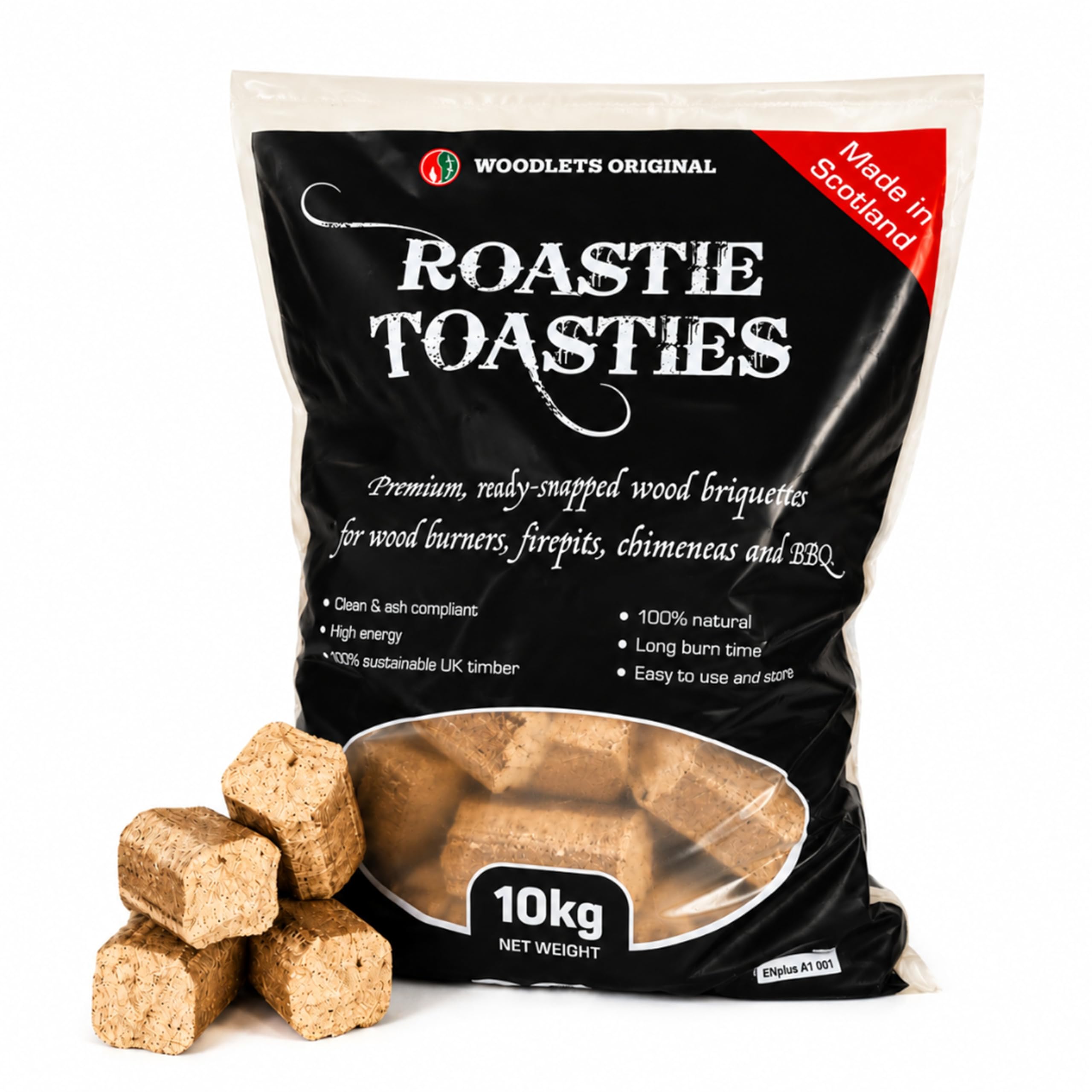 Roastie-Toastie Fire Heat Logs - Ultra Dry Compressed Fire Logs for Wood Burners