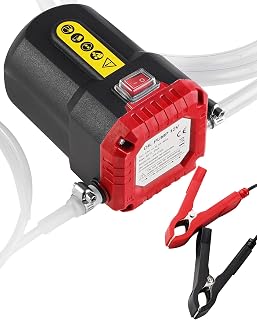 Oil Extractor Pump 12V, Electric Engine Oil Pump w/Upgraded Overcurrent Protection, Oil Transfer Pump for Motor Oil, Gear Oil, ATF, Lube Oil Change, Fluid Transfer Pump for Car, Mower, Boat, Red