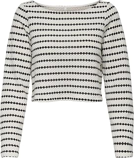 Onleva L/S Stripe Boatneck Top Jrs, Cloud Dancer, Medium