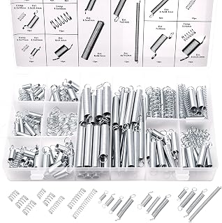 Ruibapa 200PCS Spring Assortment Kit Zinc Plated Extension and Compression Springs Kit with 20 Different Sizes for Home Repairs & DIY