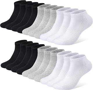 FALARY Men's Women's Sports Socks 10 Pairs Low Cotton Socks