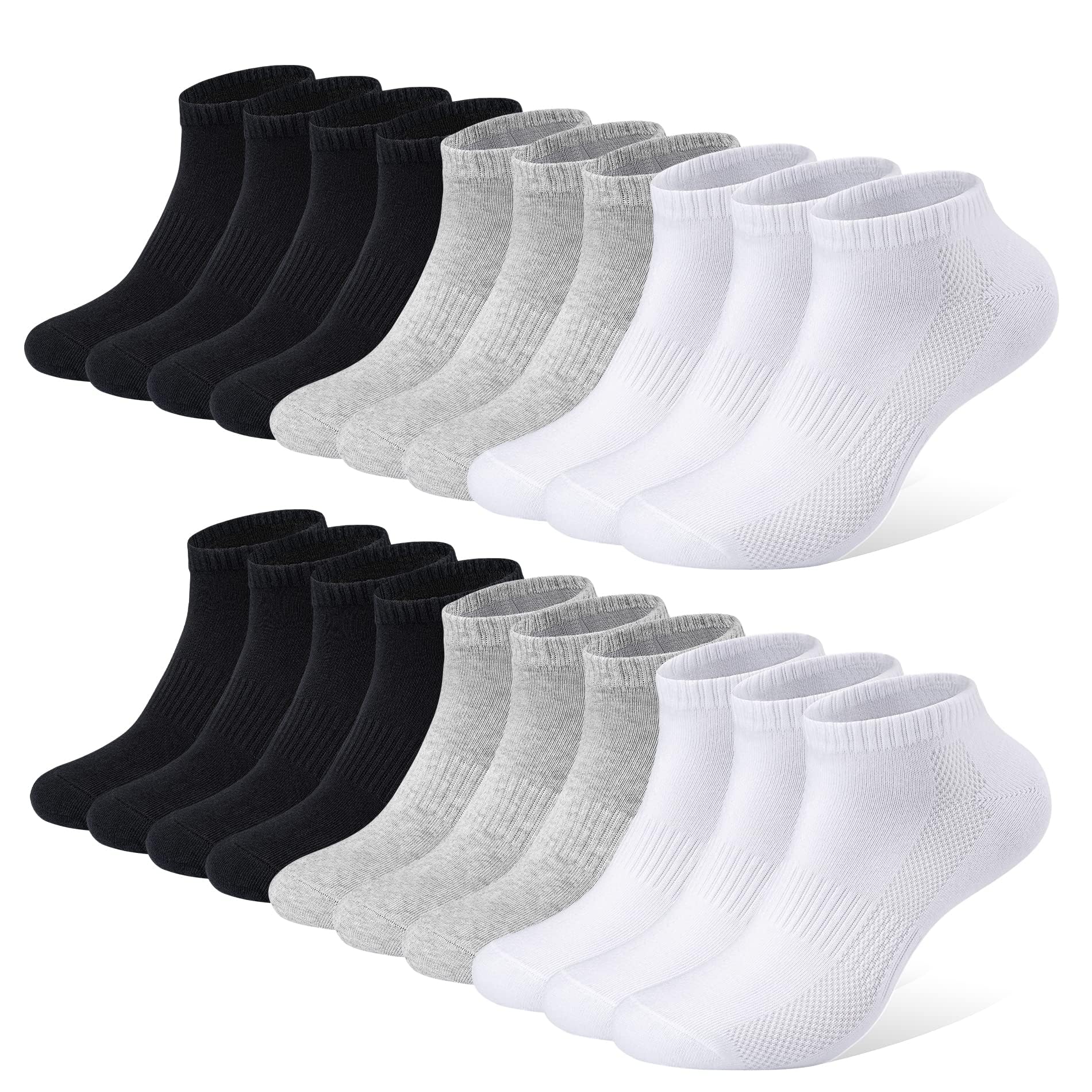 FALARY Men's Women's Sports Socks 10 Pairs Low Cotton Socks