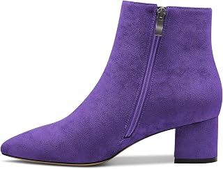 Castamere Women's Block Chunky Bottom Kitten Heel Heel Closed Pointed Toe Ankle Boots Slip-on Zipper Office Classic Dress Boots