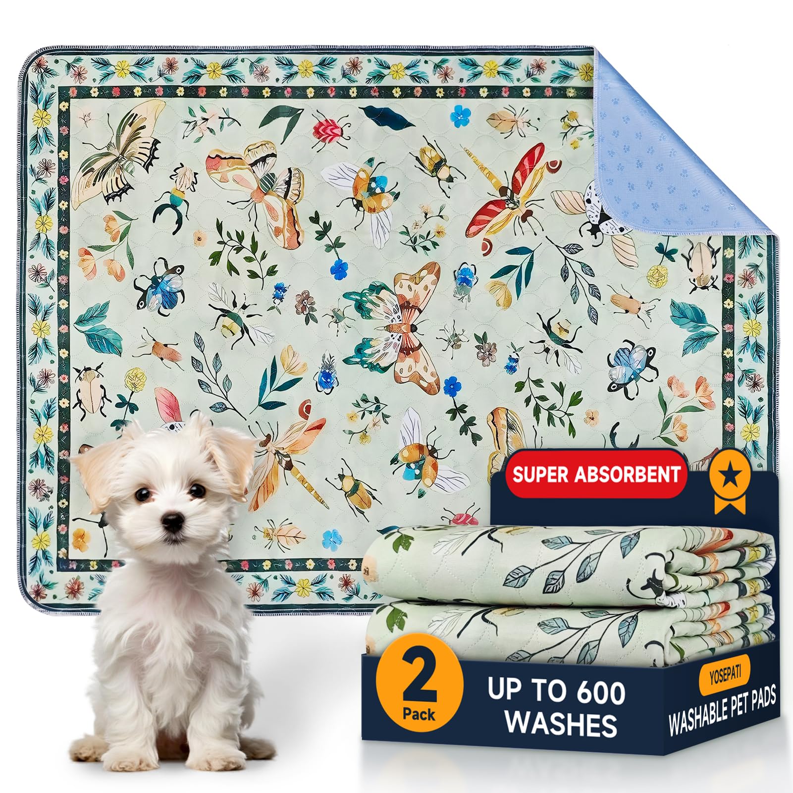 Washable Pee Pads for Dogs 2 Pack,reusable puppy pads, 2026 Upgraded Puppy Pad 2
