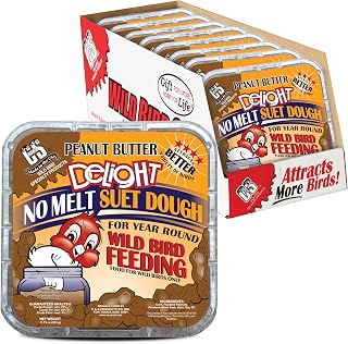 C&S Peanut Butter Delight No Melt Suet Dough, Suet Cakes for Wild Birds | Peanut Butter suet, year-round no melt formula up to 100Âº F, won't interest squirrels