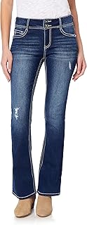 WallFlower Luscious Curvy Women's Mid Waist Bootcut Jeans Insta Stretch Denim Fit All Sizes Junior Jeans Sizes 4-28