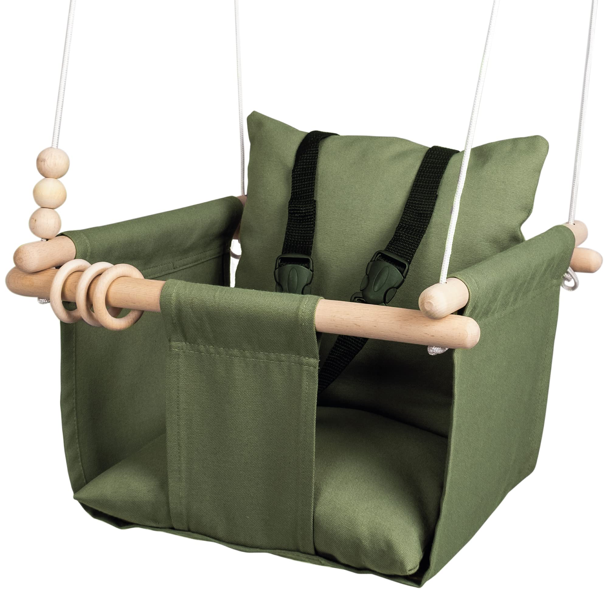 Mass Lumber Indoor Outdoor Baby Swing with 3-Point Harness and Hardware for Ceil