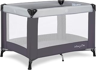 Dream On Me Nest Portable Playard, Lightweight, Foldable, Carry Bag, Grey | Breathable Mesh Sides, ASTM Tested for Infants & Toddlers, 30 Lb Limit, Removable 1" Mattress Pad, For Indoor & Outdoor Use