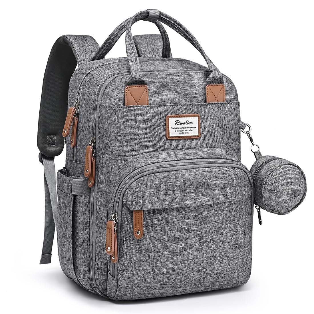 RUVALINO Diaper Bag Backpack-Multifunction Travel Baby Diaper Bag with Changing 