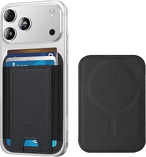 HiWe for MagSafe Wallet, 7 Cards Holder, RFID Blocking, Stronger Magnets | Magnetic Wallet for iPhone 18 Pro 18 Pro Max & 17 16 15 14 13 12 Series, Minimalist Slim, Vegan Leather, Black & Black