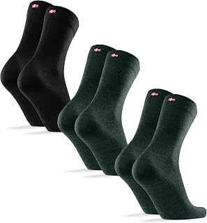 DANISH ENDURANCE Merino Wool Socks, Antibacterial, Odor Resistant, Thermal, Moisture Wicking, Quick Drying, Business Socks, Everyday Use, Men's, Women's, 3/5 Pairs