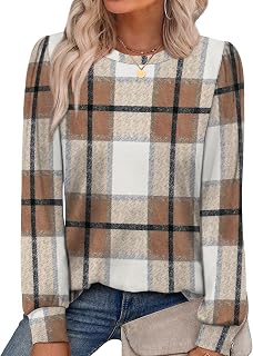 Alaroo Womens Long Sleeve Shirts 2026 Fall Tunic Tops Crewneck Blouses Print