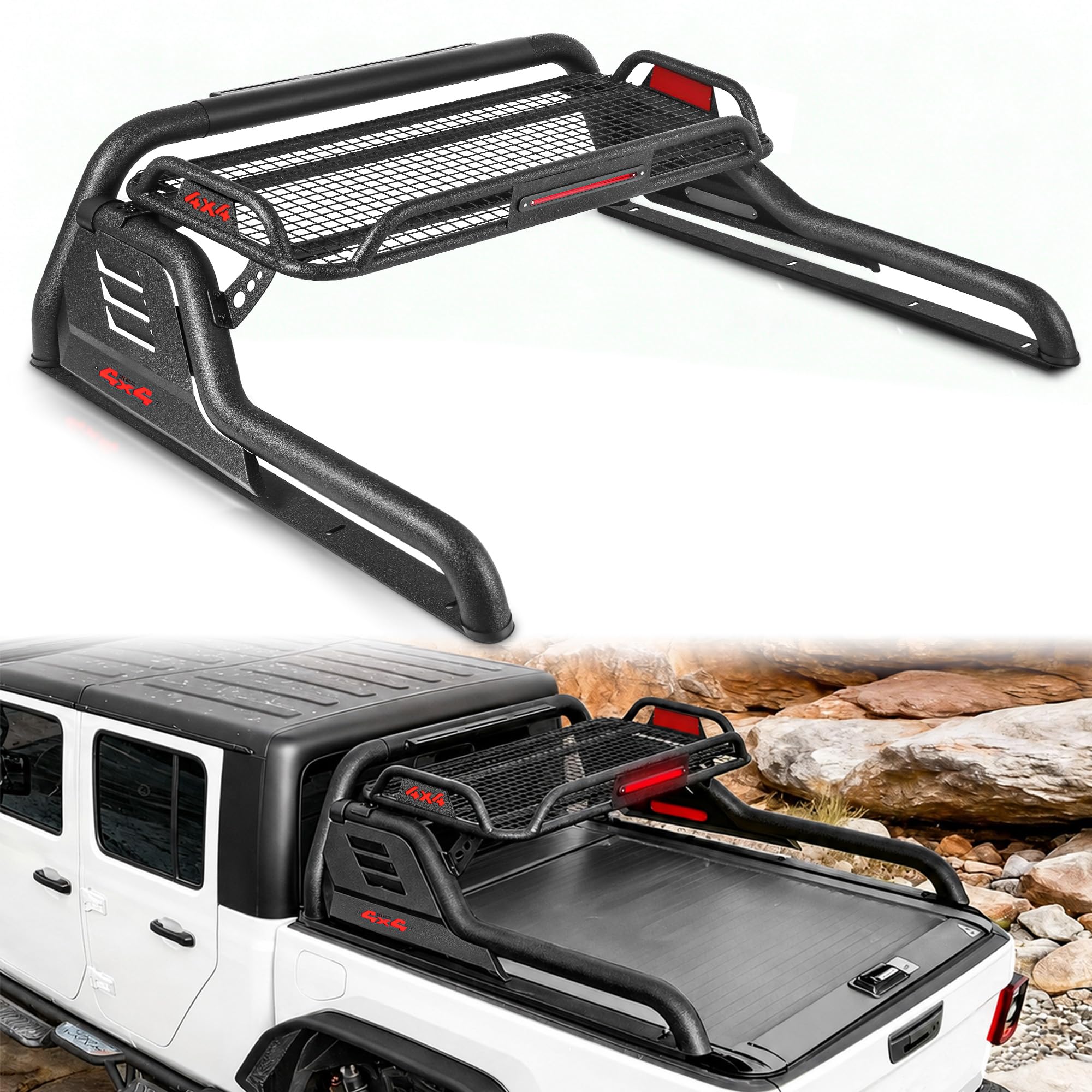 VertRox Universal Roll Bar with Detachable Basket Pickup Truck Chase Rack | 55"-