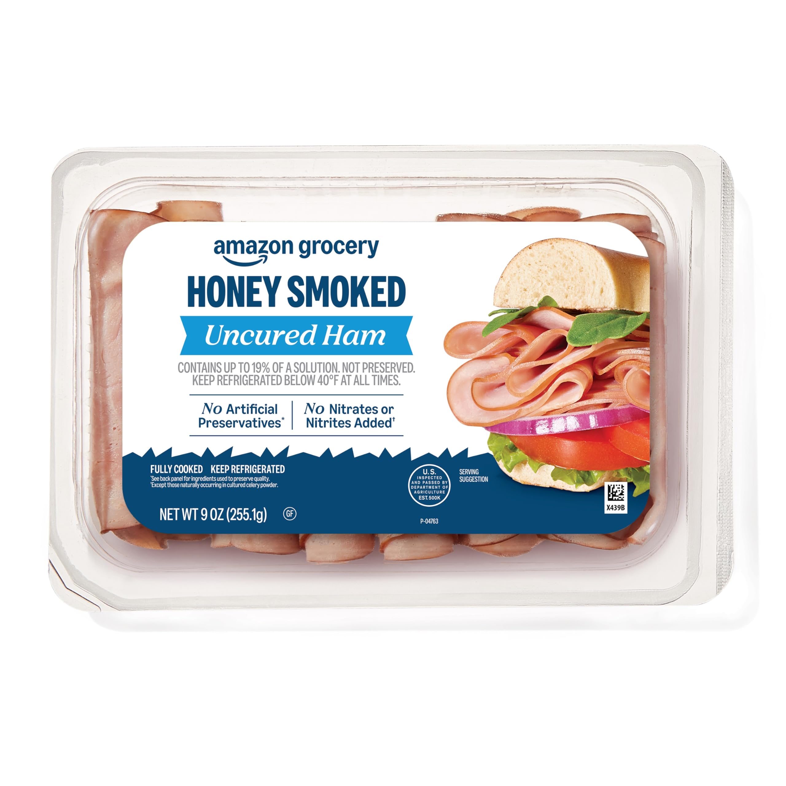 Amazon Grocery, Sliced Honey Smoked Uncured Ham, 9 Oz