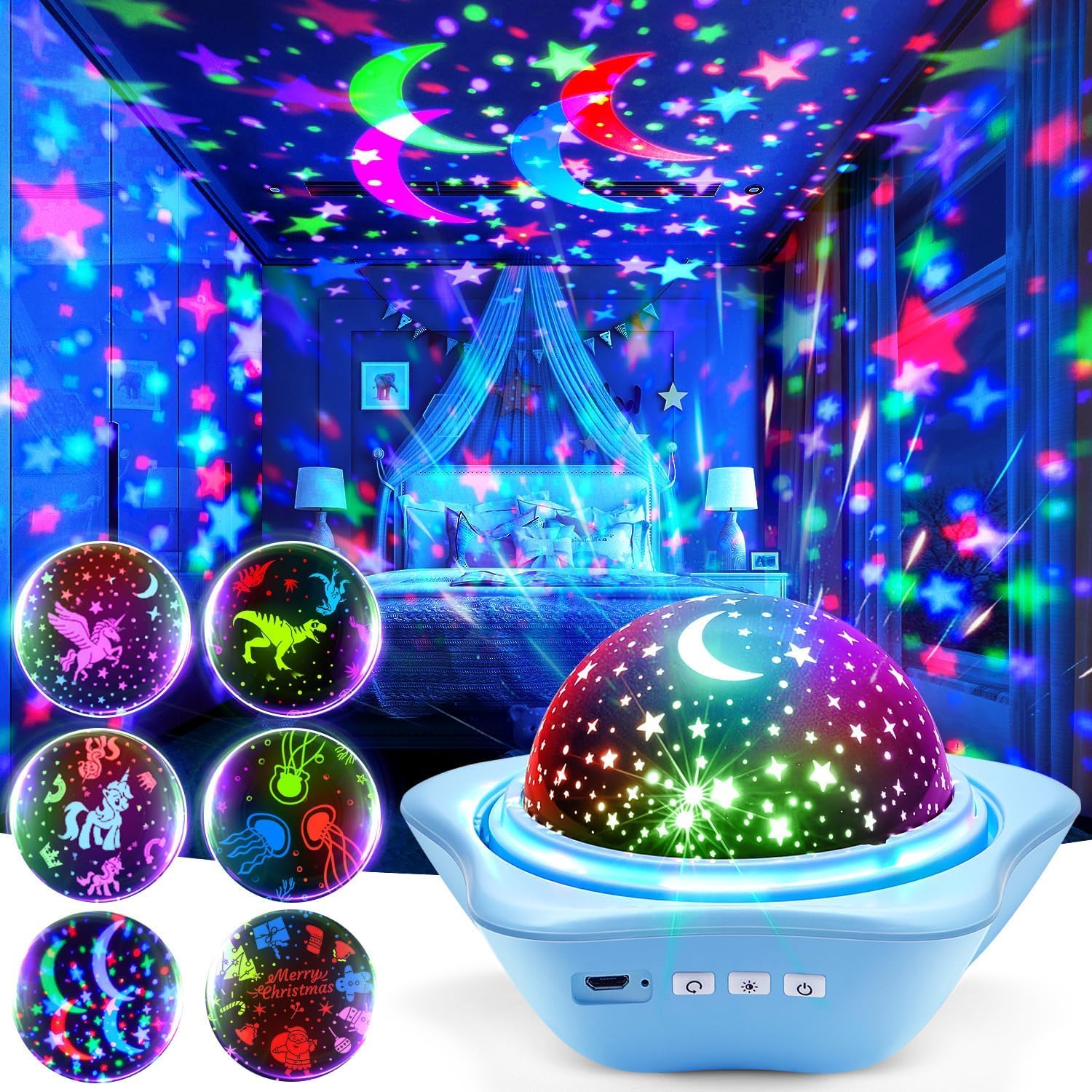 Night Light for Kids Sensory Toys, 6 Films Star Projector Light for Bedroom | 78