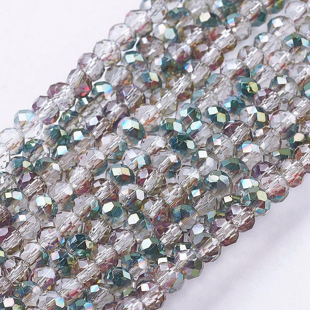1350pcs 3x2mm Rondelle Faceted Glass Beads Green Bicone Glass Beads Mini Loose S