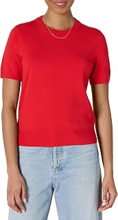 Amazon Essentials Pullover a Maniche Corte dalla Vestibilità Regolare Donna