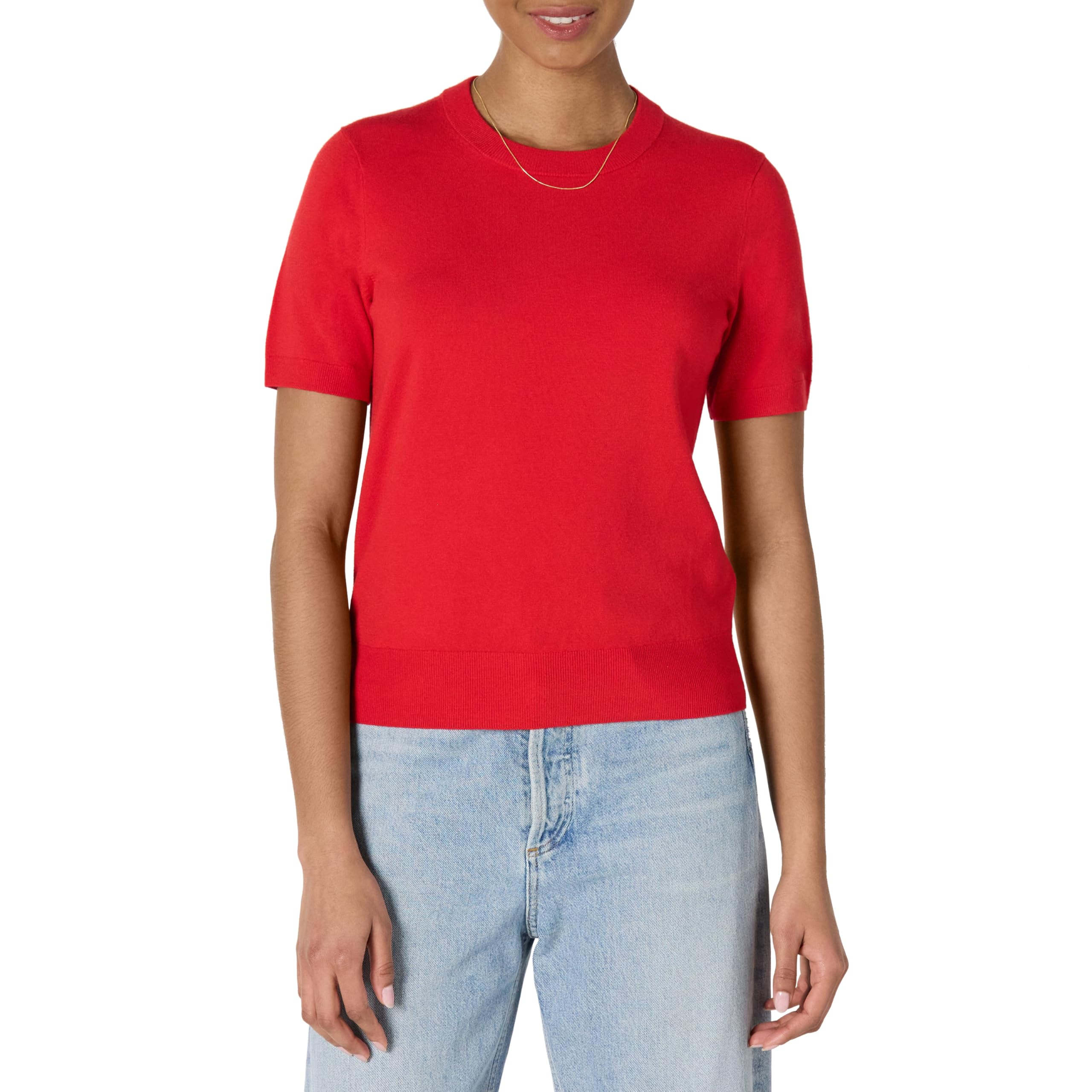 Amazon Essentials Pullover a Maniche Corte dalla Vestibilità Regolare Donna