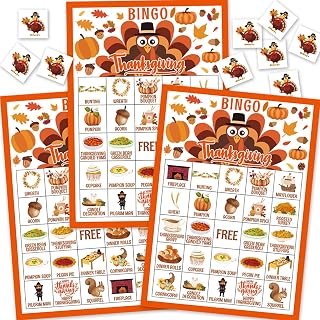 Camping Bingo Game Set, 24 Player Cards (Orange) | Portable cards for bonfire, backyard, holiday party, adult group interactive leisure, outdoor gathering supplies