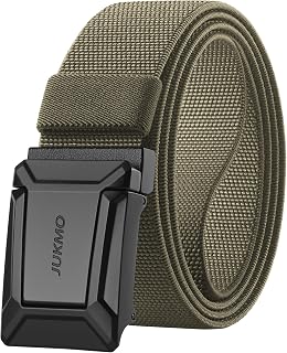 JUKMO Mens Tactical Belt Stretch Military Work Hiking 1.5" Nylon Elastic Quick Release Ratchet Belt