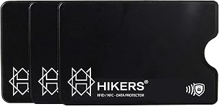 HIKERS Étui Protection Carte bancaire sans Contact Rigide, Lot de 3 Housses Pochettes Anti RFID NFC pour Carte de crédit, Carte Bleue, CB Blocage RFID (3 Étuis Noirs)