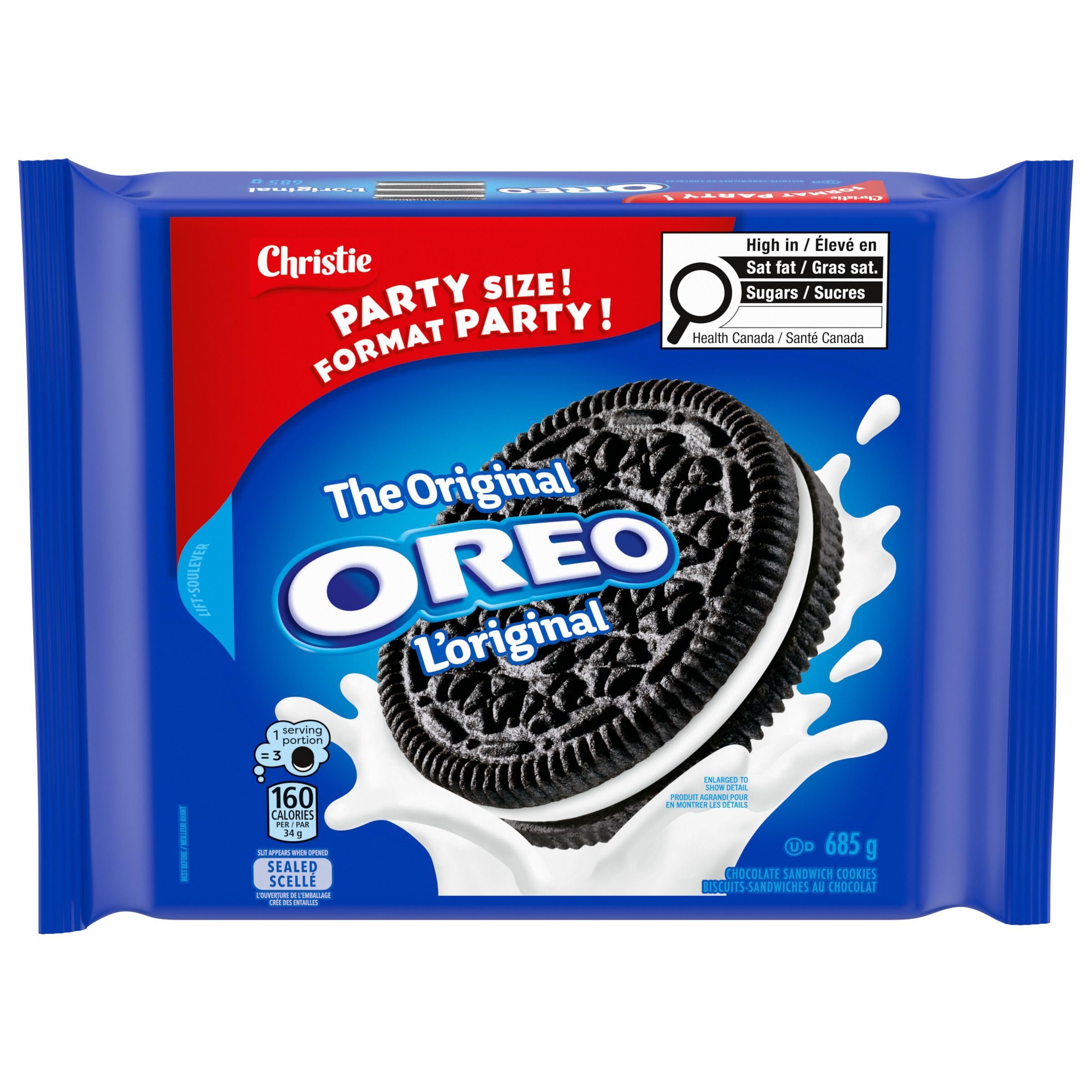 Oreo, Original Chocolate Sandwich Cookies, PARTY SIZE, 685 g