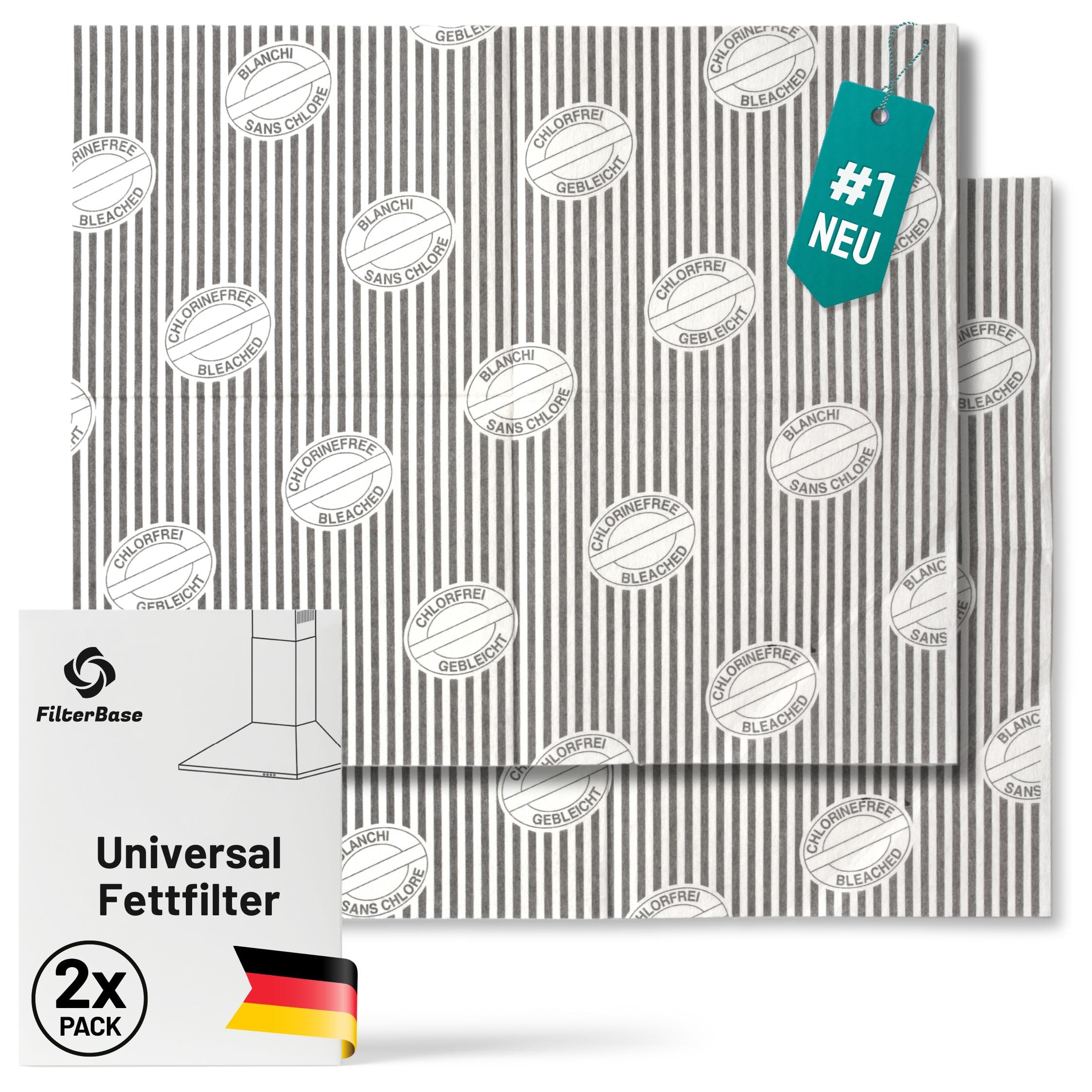 FilterBase Universal Grease Filter Cooker Hood | Pack of 2 | Filter for Extracto
