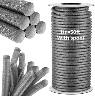 MotiMind Foam Backer Rod for Gap, 1 Inch X 50 ft, Gray, 1 Roll | Caulk Saver Concrete Crack Filler, Weather Stripping Seal, Door Window Insulation, Backing Rod Expansion Joints