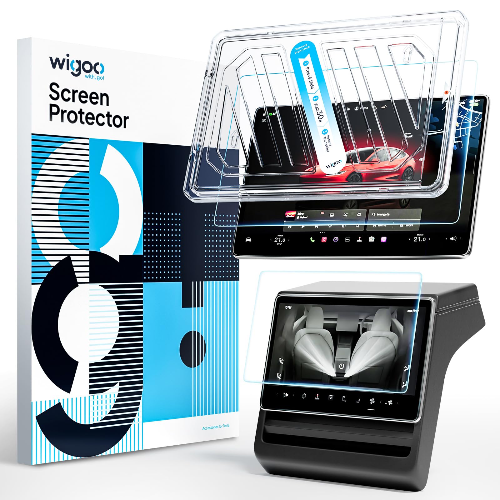 Wigoo for Tesla Model Y Juniper/YL/Model 3 2027 Screen Protector, 16" Matte | Fo