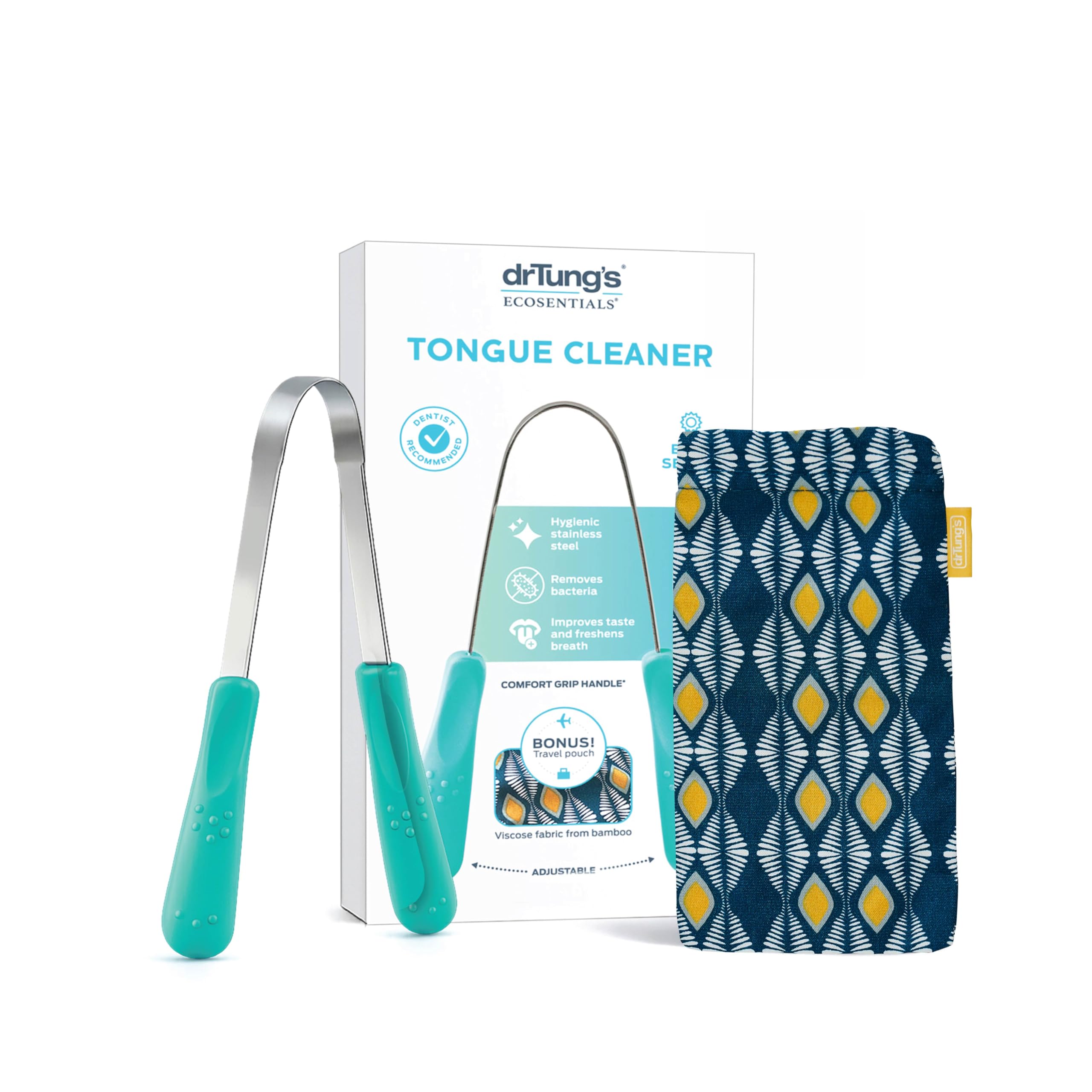 DrTung's Stainless Steel Tongue Scraper - Adults & Kids - 1 Pack | Metal Tongue 