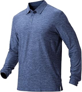 NAVISKIN Men's Quick Dry Golf Polo Shirt UPF 50 Long Sleeve Short Sleeve Moisture Wicking Polo Shirt