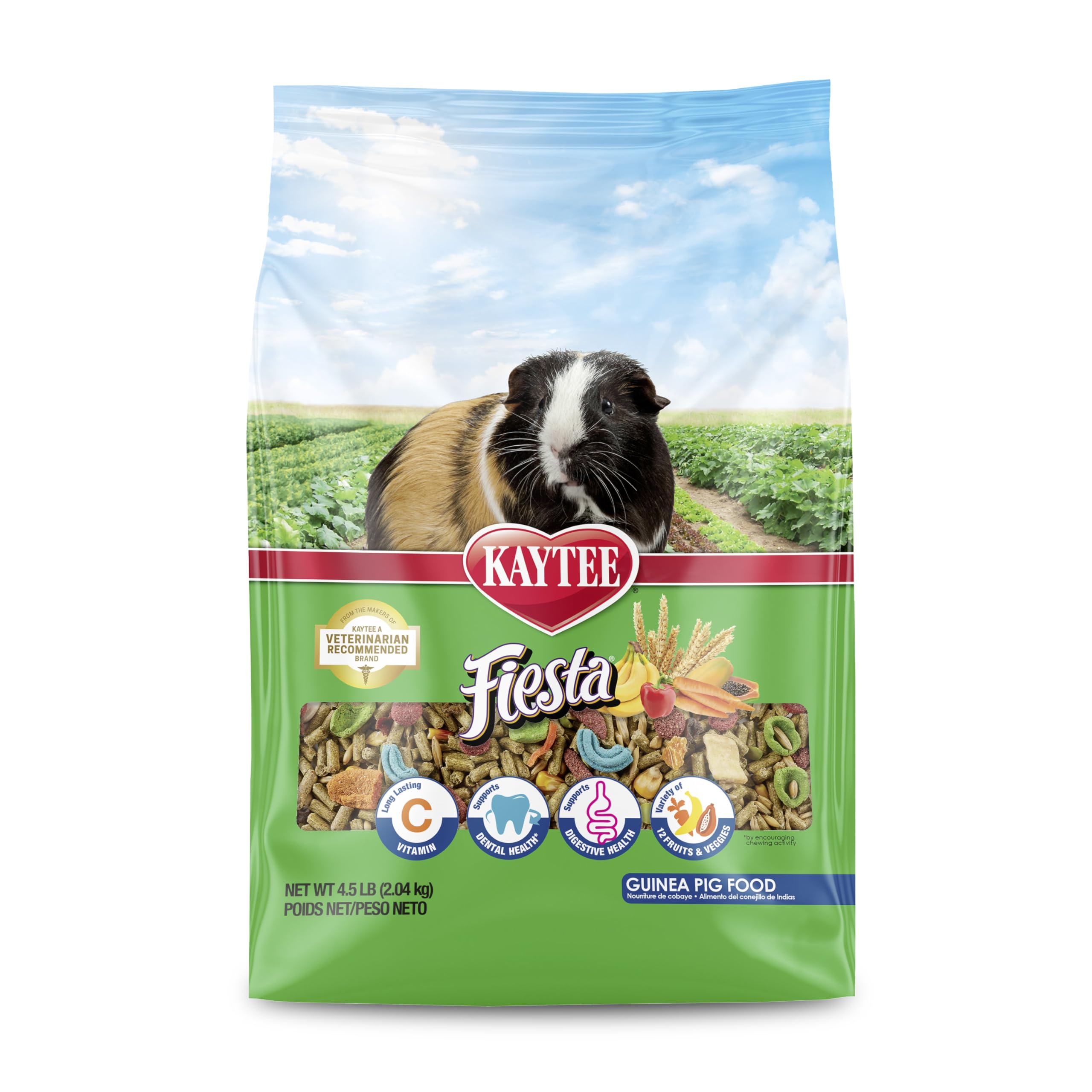 Kaytee Fiesta Guinea Pig Food, Nutritious Blend, 4.5 Pounds | Supports dental he