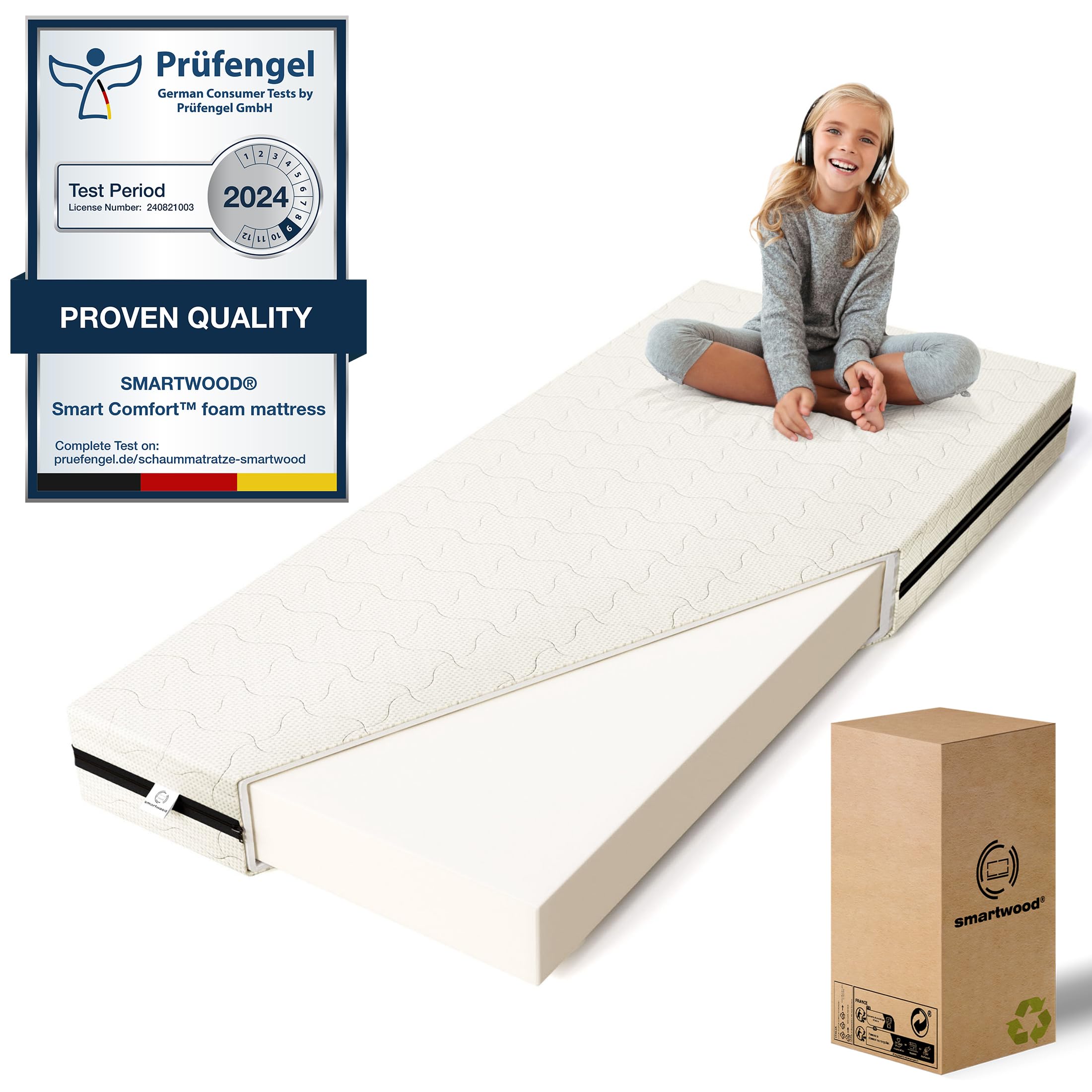smartwood SmartComfort Foam Mattress 80 x 160 12 cm H2