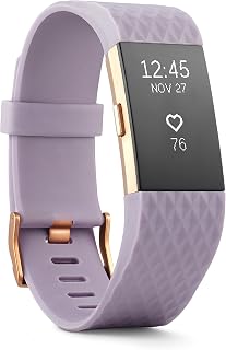 Fitbit Charge 2 Heart Rate + Fitness Wristband, Special Edition, Lavender Rose Gold, (US Version), Large (6.7 - 8.1 Inch) (Renewed)