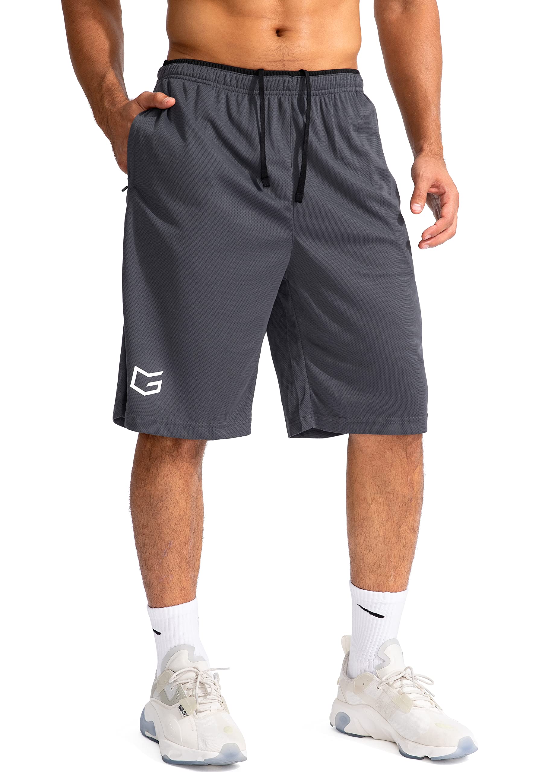 G Gradual Men's Basketball Shorts with Zipper Pockets Lightweight Quick Dry 11" 